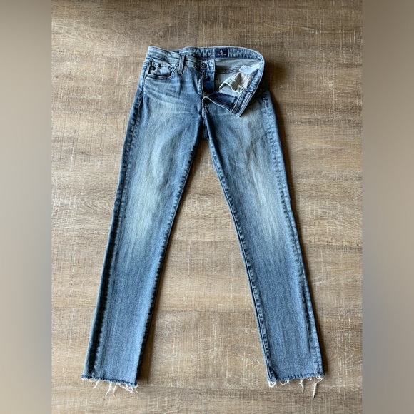 ▶️ AG Adriano goldshmied Women’s blue jeans 26R straight skinny stretch 27x27 - Picture 5 of 14